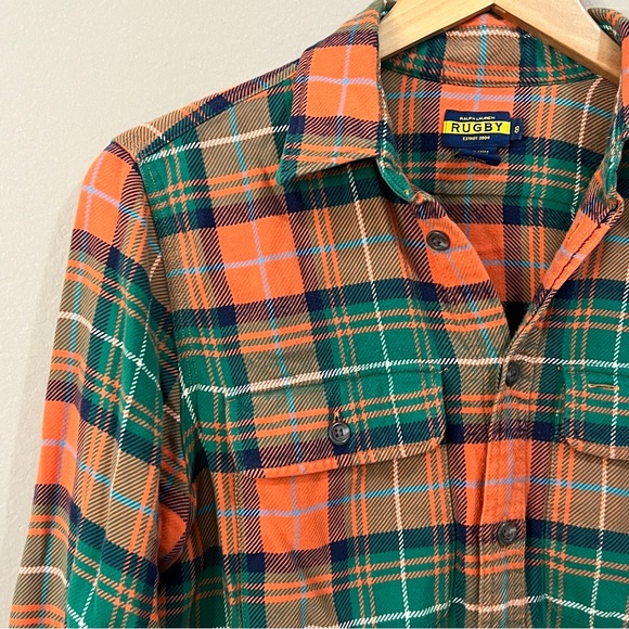 RUGBY RALPH LAUREN Plaid Flannel Shirt Womens 8 (Medium) (Mens Small) 38” chest - Picture 10 of 15
